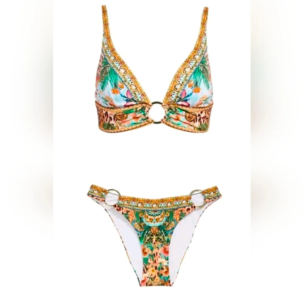 Desigual Baroque Floral Pink and Gold Bikini Set